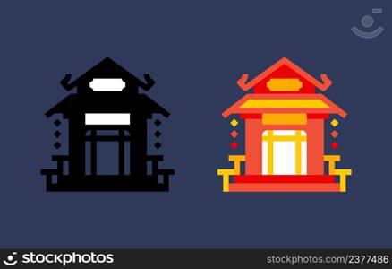 shrine temple flat icon for decoration, website, web, presentation, printing, banner, logo, poster design, etc.