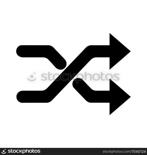 Shuffle music symbol, icon on isolated background