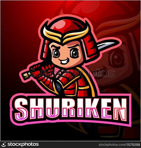 Shuriken Ninja mascot esport logo design