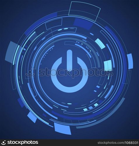 Shut Down, Turn off Digital technology icon vector illustration. internet of things template background. Abstract cyberspace network ecosystem innovation design. Iot, smart home connection, house control by smartphone