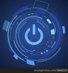 Shut Down, Turn off Digital technology icon vector illustration. internet of things template background. Abstract cyberspace network ecosystem innovation design. Iot, smart home connection, house control by smartphone
