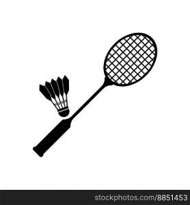 shuttlecock and racket icon,logo illustration design