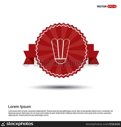 Shuttlecock Icon - Red Ribbon banner