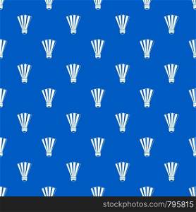 Shuttlecock pattern repeat seamless in blue color for any design. Vector geometric illustration. Shuttlecock pattern seamless blue