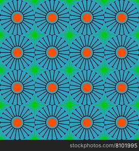 Shweshwe sun pattern teal Royalty Free Vector Image