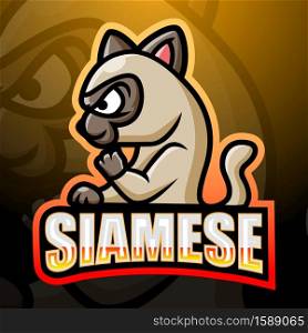 Siamese mascot esport logo design
