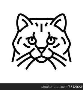 siberian cat cute pet line icon vector. siberian cat cute pet sign. isolated contour symbol black illustration. siberian cat cute pet line icon vector illustration