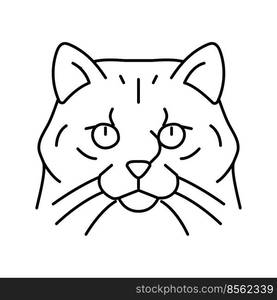 siberian cat cute pet line icon vector. siberian cat cute pet sign. isolated contour symbol black illustration. siberian cat cute pet line icon vector illustration