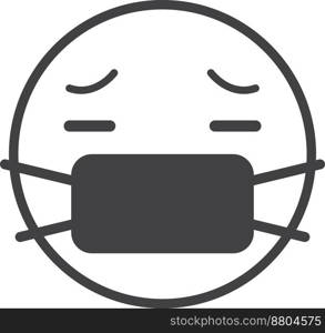 sick face emoji illustration in minimal style isolated on background