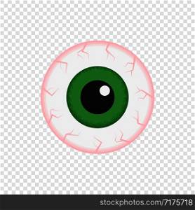 sick green eye on transparent background, flat style. sick green eye on transparent background, flat