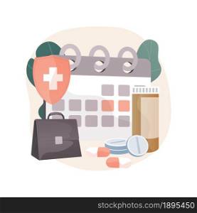 Sick leave abstract concept vector illustration. Paid days, stay home, without losing pay, social insurance, ill worker, sick businessman, home office, cold and flu, thermometer abstract metaphor.. Sick leave abstract concept vector illustration.