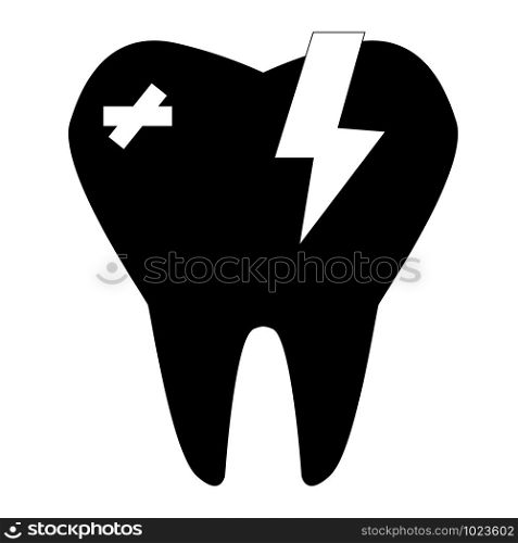 sick tooth icon on white background. flat style. tooth healthy icon for your web site design, logo, app, UI. dentistry symbol. sick tooth sign.