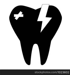 sick tooth icon on white background. flat style. tooth healthy icon for your web site design, logo, app, UI. dentistry symbol. sick tooth sign.