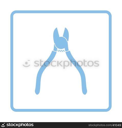 Side cutters icon. Blue frame design. Vector illustration.