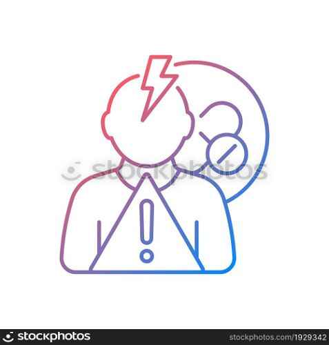 Side effects risk gradient linear vector icon. Experimental drug reactions. Identifying adverse effects in volunteers. Thin line color symbol. Modern style pictogram. Vector isolated outline drawing. Side effects risk gradient linear vector icon