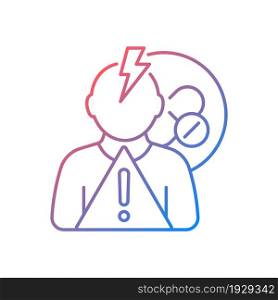 Side effects risk gradient linear vector icon. Experimental drug reactions. Identifying adverse effects in volunteers. Thin line color symbol. Modern style pictogram. Vector isolated outline drawing. Side effects risk gradient linear vector icon