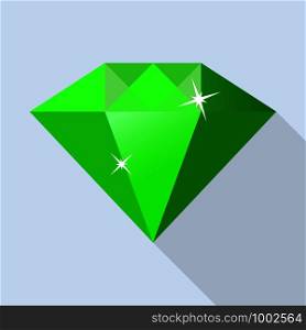 Side of emerald icon. Flat illustration of side of emerald vector icon for web design. Side of emerald icon, flat style