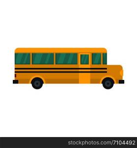 Side of school bus icon. Flat illustration of side of school bus vector icon for web design. Side of school bus icon, flat style