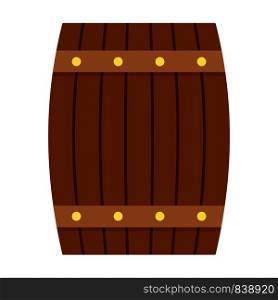 Side of wood barrel icon. Flat illustration of side of wood barrel vector icon for web design. Side of wood barrel icon, flat style