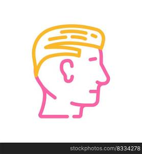 side part hairstyle male color icon vector. side part hairstyle male sign. isolated symbol illustration. side part hairstyle male color icon vector illustration