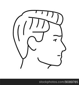 side part hairstyle male line icon vector. side part hairstyle male sign. isolated contour symbol black illustration. side part hairstyle male line icon vector illustration