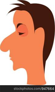 Side portrait of a boy with eyes closed vector color drawing or illustration