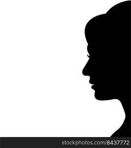 side view of woman face vector illustration