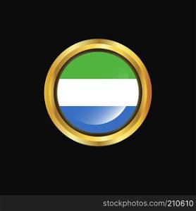 Sierra Leone flag Golden button