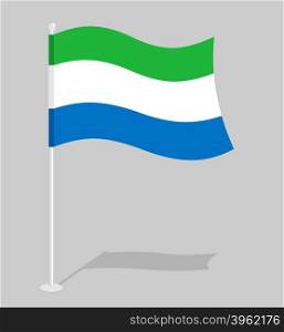 Sierra Leone flag. Official national mark of Sierra Leone Republic. Traditional growing state flag in West Africa&#xA;