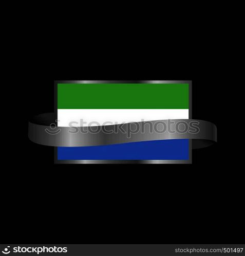 Sierra Leone flag Ribbon banner design