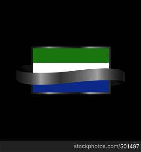 Sierra Leone flag Ribbon banner design