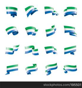 Sierra Leone flag, vector illustration on a white background. Sierra Leone flag, vector illustration on a white background.