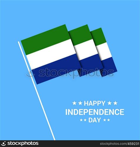 Sierra Leone Independence day typographic design with flag vector