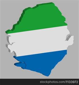 Sierra Leone Map flag Vector 3D illustration eps 10.. Sierra Leone Map flag Vector 3D Vector illustration eps 10