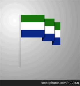 Sierra Leone waving Flag creative background