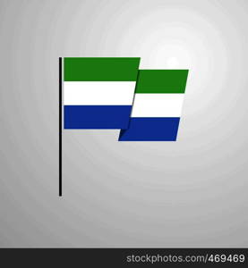 Sierra Leone waving Flag design vector