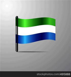 Sierra Leone waving Shiny Flag design vector