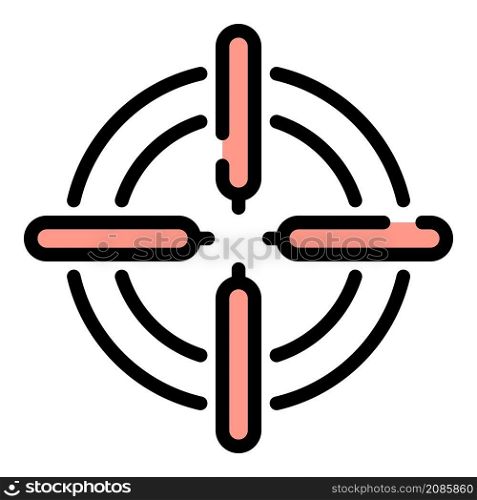 Sight icon. Outline sight vector icon color flat isolated. Sight icon color outline vector