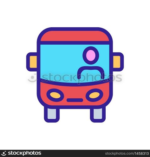 sightseeing bus with driver front view icon vector. sightseeing bus with driver front view sign. color symbol illustration. sightseeing bus with driver front view icon vector outline illustration