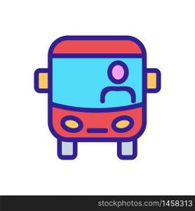 sightseeing bus with driver front view icon vector. sightseeing bus with driver front view sign. color symbol illustration. sightseeing bus with driver front view icon vector outline illustration