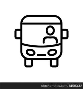 sightseeing bus with driver front view icon vector. sightseeing bus with driver front view sign. isolated contour symbol illustration. sightseeing bus with driver front view icon vector outline illustration
