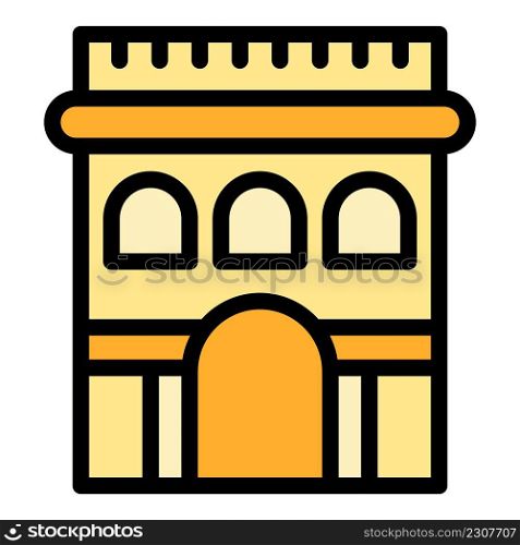 Sightseeing city arch icon. Outline sightseeing city arch vector icon color flat isolated. Sightseeing city arch icon color outline vector