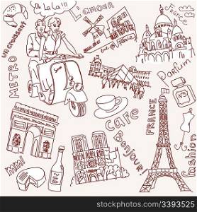 Sightseeing in Paris doodles