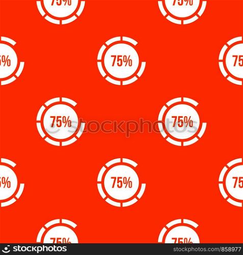 Sign 75 load pattern repeat seamless in orange color for any design. Vector geometric illustration. Sign 75 load pattern seamless