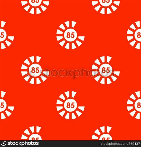 Sign 85 load pattern repeat seamless in orange color for any design. Vector geometric illustration. Sign 85 load pattern seamless