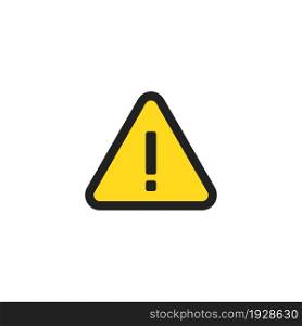 Sign alert, danger icon. Triangle attention concept illustration, hazard symbol invector flat style.