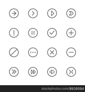 Sign arrow line icons set vector image