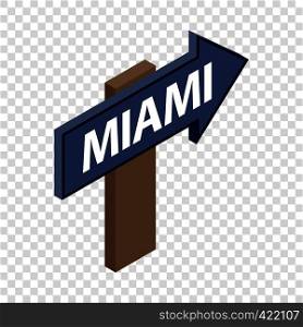 Sign arrow Miami isometric icon 3d on a transparent background vector illustration. Sign arrow Miami isometric icon