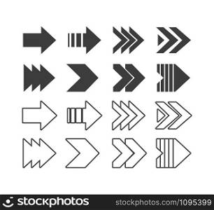 sign arrows set icons on white background, vector. arrows set icons on white background, vector