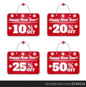 Sign board discount Happy New Year